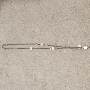 Rustic silver long and short necklace